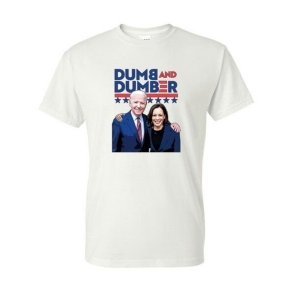 NWOT Dumb & Dumber Biden Harris Republican Political Novelty Graphic Tee Shirt